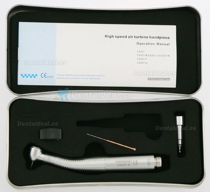 YUSENDENT® CX207-GW-TP Dental Led Pieza de Mano Turbina Compatible W&H (Sin Acoplamiento Rápid)